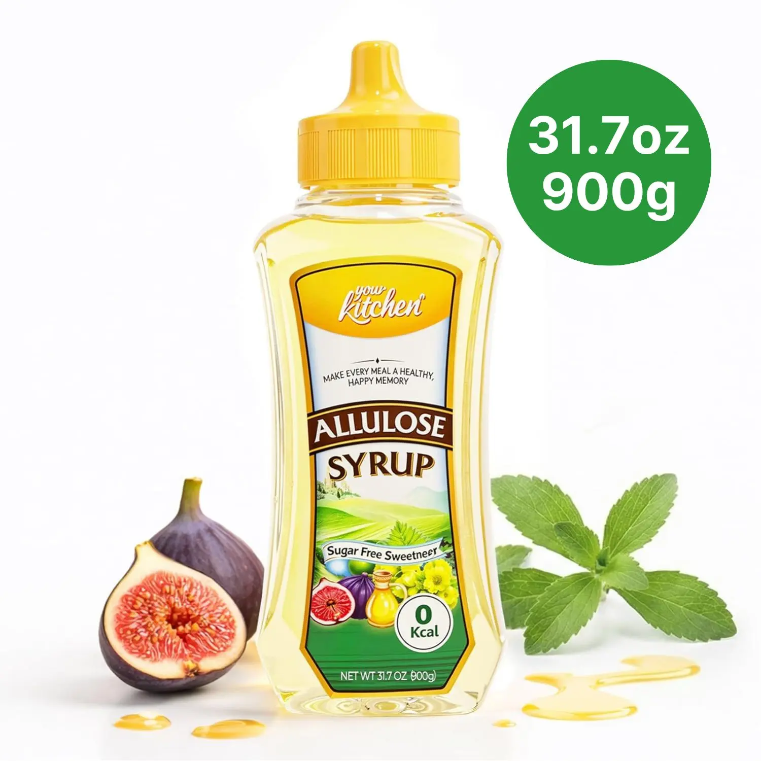 99.5% Pure Allulose Syrup (31.7 Fl Oz Family Size) - 0 Calorie Sugar Substitute, Gluten-Free, Keto, Diabetic-Friendly, Vegan, Non-GMO Sweetener for Coffee, Baking, Beverage