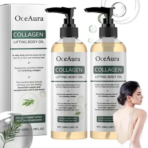 Collagen Lifting Body Oil, Hydrating Moisturizing Firming Oil, 2-Count Set of Lightweight Non-Greasy After-Shower Body Oil for Neck, Chest, Arms and Thighs, Unisex