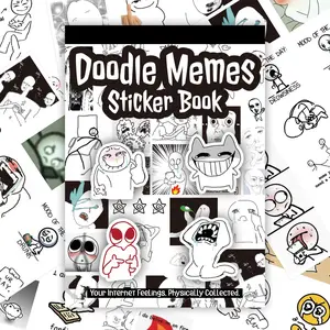 Doodle Expression Sticker Book, Abstract Expression Stickers ( Series), Ideal for Junk Journal, Scrapbook, Collage Art Supplies, Stickers Kit