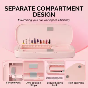 Acrylic Nail Tool Storage Box, Portable Stand Displayer Holder Organizer Container Manicure Accessories Case, Travel Salon Home (Only Box)