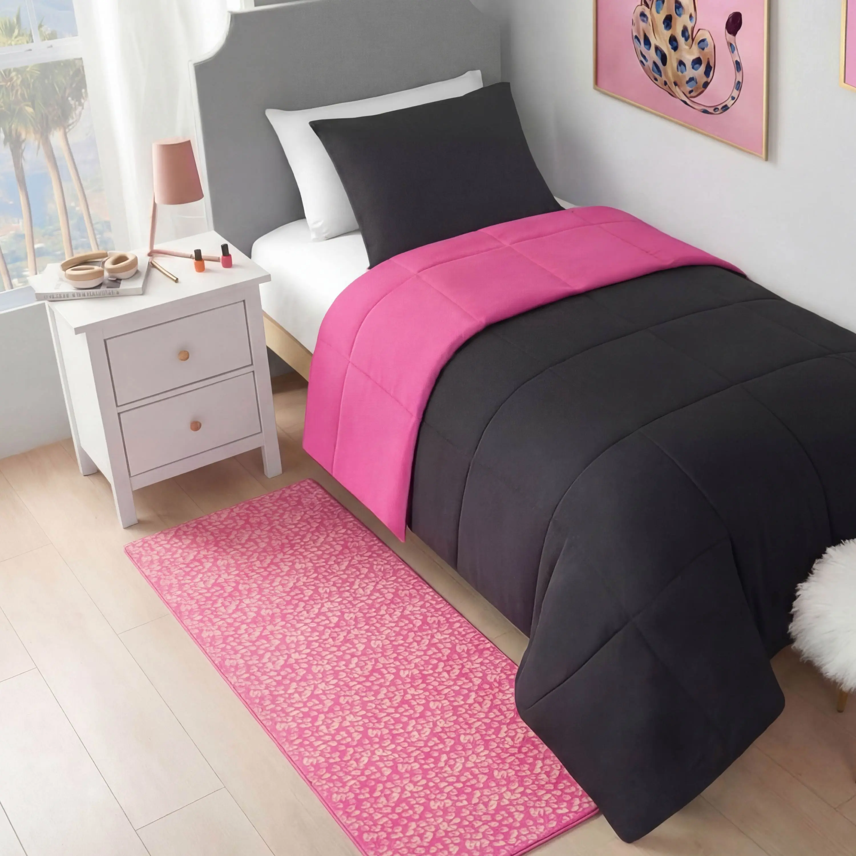 Juicy Couture Metallic Leopard Plush Rug, 2' x 6'