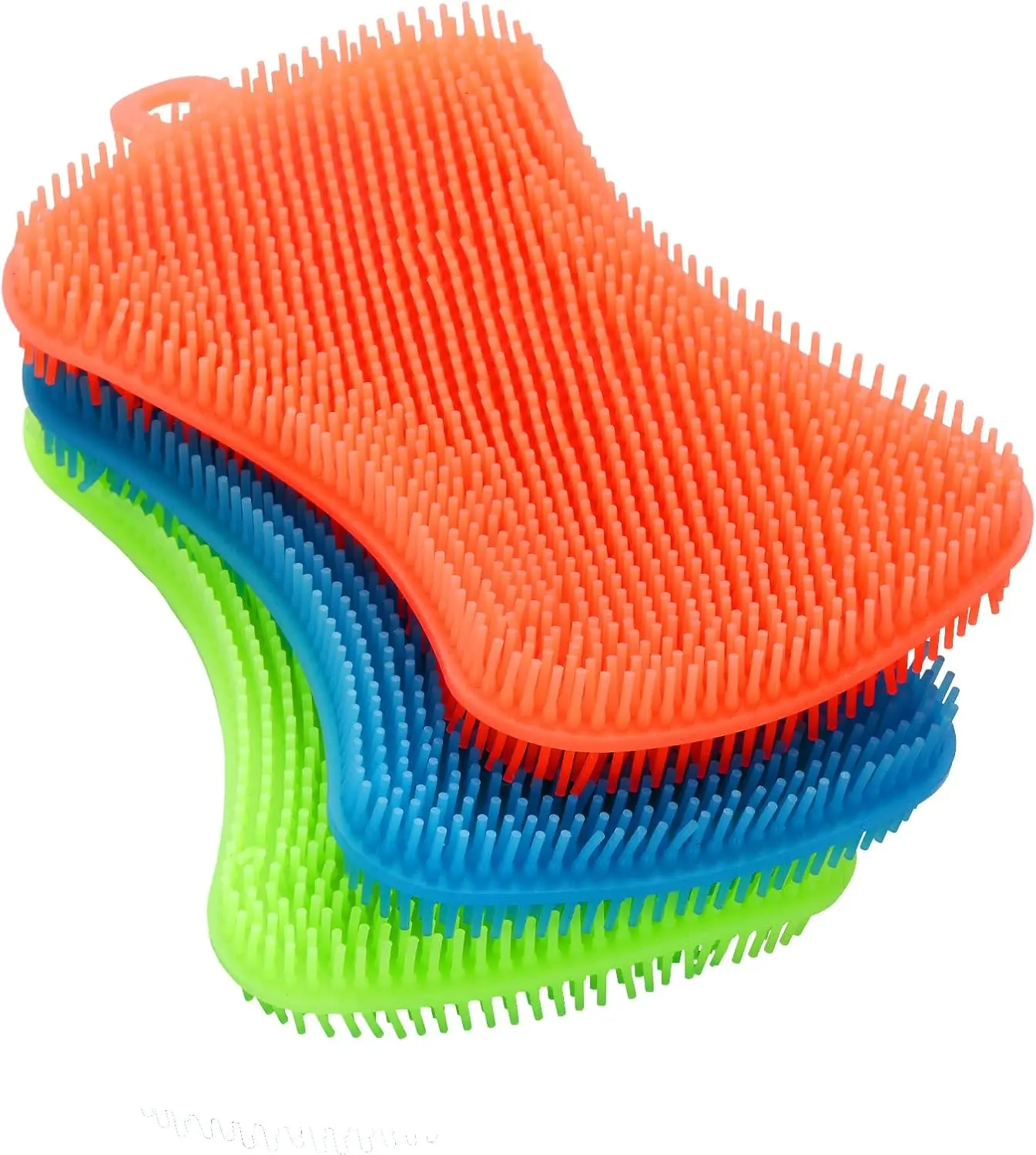 3PCS Eco-Friendly Food-Grade Silicone Dish Sponges Set - Durable, Multifunctional Kitchen Cleaning Tools with Delicate Brush for Dish Washing