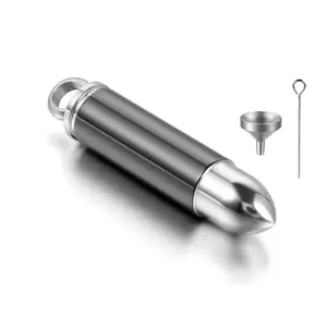 OIDEA Men's Cool Openable Bullet Pendant Necklace, Stainless Steel Keepsake Compartment Chain Jewelry Necklaces