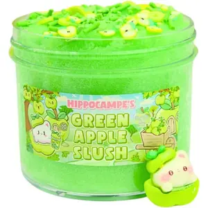 Green Apple Slush Slime (SCENTED) | Handmade Slime | Hippocampe Slimes (4OZ)