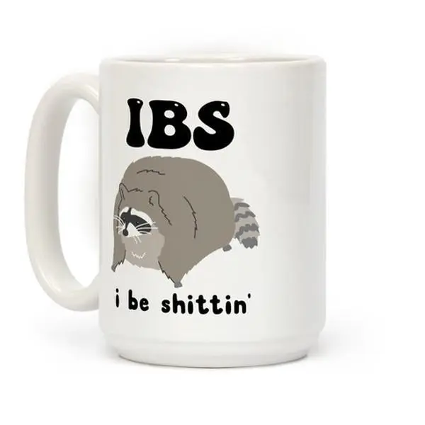 IBS Raccoon Ceramic Coffee Mug - Reusable, washable, durable tea and beverage utensil, suitable for various uses as an office cup and ceramic drinkware