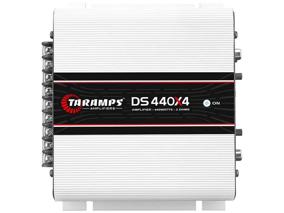 Taramps DS 440x4 2 Ohm 4-Channel Full Range Class D Car Audio Amplifier 440W RMS (4x110W Per Channel) with Fixed HPF/LPF Crossover
