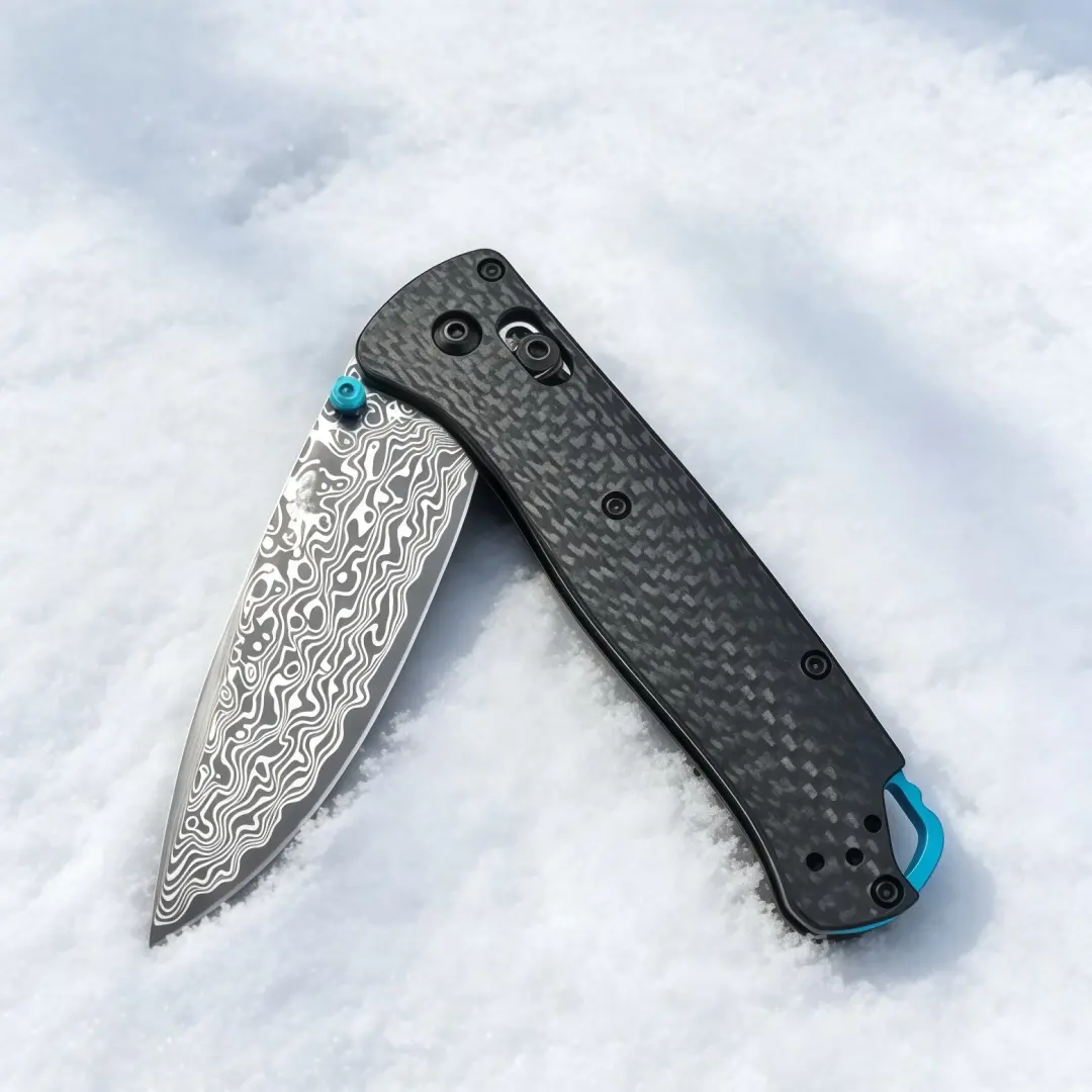 535 Damascus steel blade folding multi-purpose knife carbon fiber handle kitchen tool men's gift EDC tool outdoor camping pocket knife