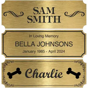 Engraved Name Plate Customized and Personalized, 1" x 3" Trophy, Picture Frame and Memorabilia Plate, 15 Color Options Prestige Collection