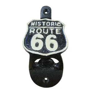 Route 66 Cast Iron Wall Bottle Opener