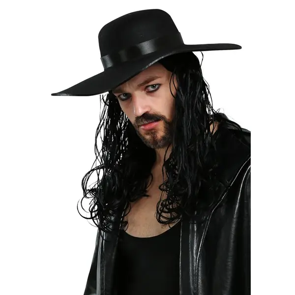 WWE Undertaker Wig for Men, Costume, Black Wig