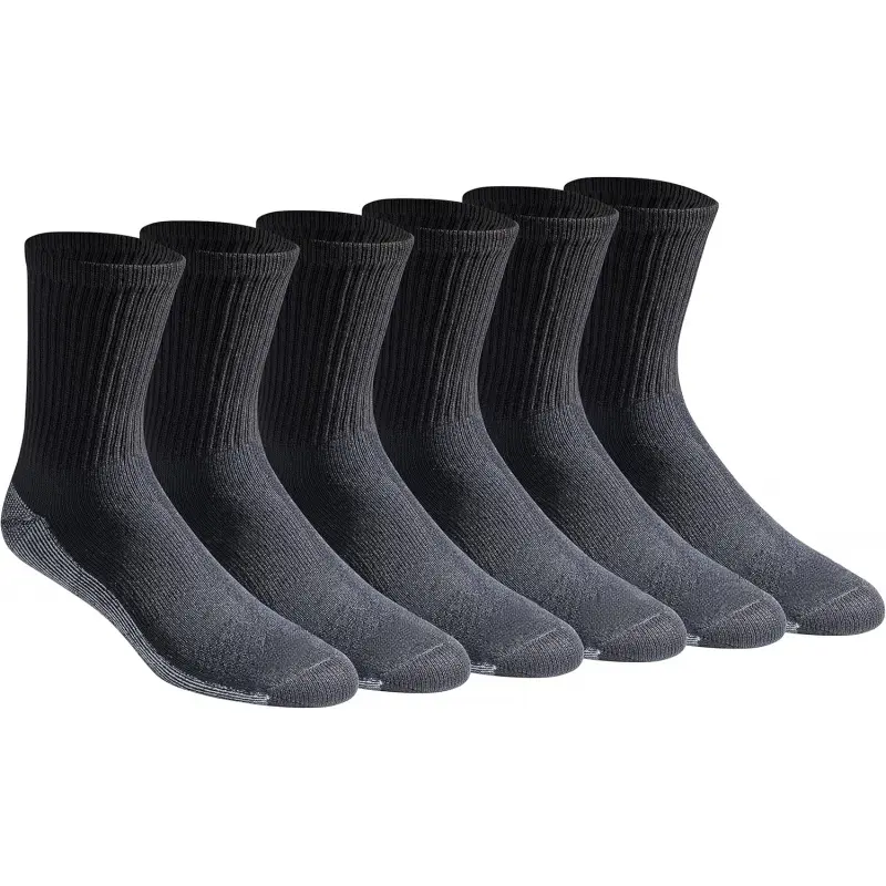 Men's Dri-Tech Mid-Crew Comfort Length Moisture Control Socks (6, 12 Pairs)