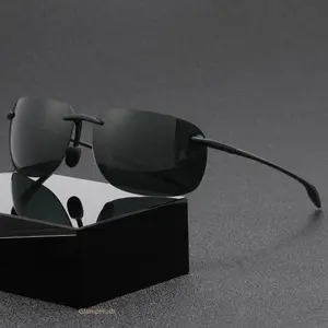 Ultralight TR90 Rimless Frame Polarized Sports Sunglasses, Outdoor Eyewear for Running, Fishing, Baseball, Driving & Horse Riding