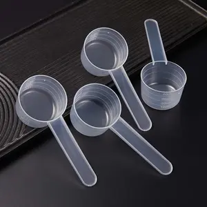 Clear Plastic Measuring Cup with Handle & Scale, 4 Counts Durable Liquid Measuring Scoop for Laundry Powder, Gel, Face Mask, Baking Tools, Kitchen Measuring Utensils, Kitchen, Measuring Spoon, Food Measuring Tool