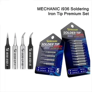 Esd-I (5-Pack) I936 Soldering Iron Tips, Lead-Free Anti-Static Soldering Tips, Compatible with 936 Soldering Tools Accessories