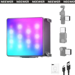 NEEWER M25/M26 Magnetic LED Video Light for DJI OSMO Nano Action 5 Pro/4/3 & Pocket 3, Portable Mini RGB Fill Light Attachment for Action Camera Vlog, Travel & Party, Daily Life, Magnetic Action Camera Accessories