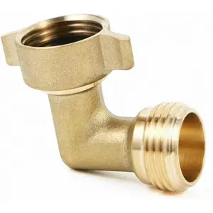 90- Hose Elbow For RVs, Solid Brass Construction, , Features Convenient Easy Grip Connector, For RV Water Hoses, Residential Outdoor Faucets, Camper Accessories -1 Pack