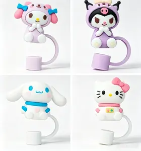 Sanrio Reusable Straw Covers, 4-Piece Set for Home & Festive Party Disposable Tableware Supplies