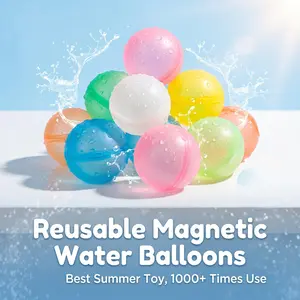 Smirodi 6 Pcs Reusable Water Balloons, Pool Beach Water Toys for Boys and Girls, Summer Toys for Kids Ages 3-12, Magnetic Water Ball for Outdoor Activities