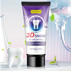 ROZINO 3D Snow Toothpaste - Advanced Oral Care for Radiant Smile White Gloss 60g with Vitamin C for Cleansing & Fresh Breath