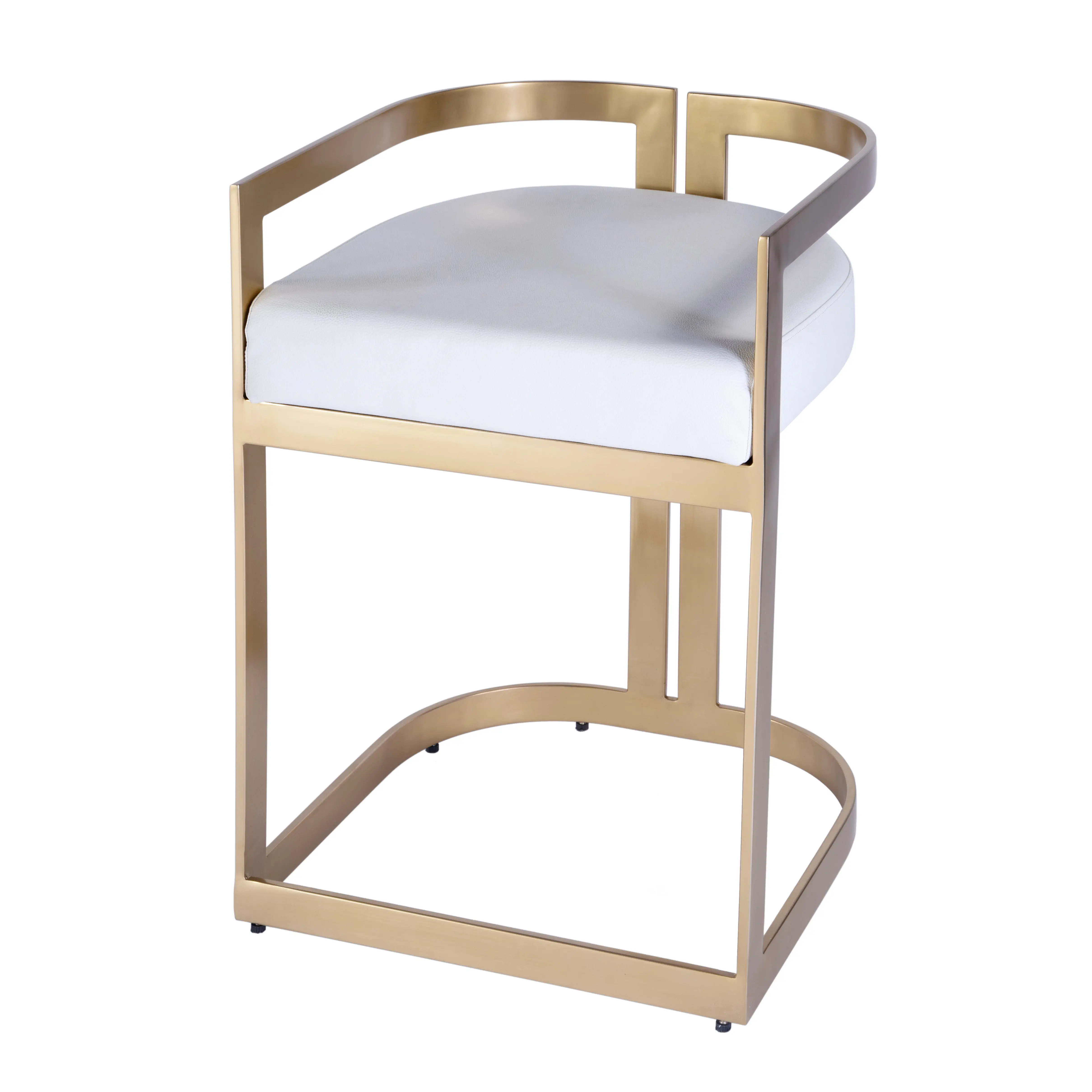 Butler Specialty Company Clarence 23 in. Seat Height Faux Leather Dining Stool, White