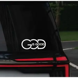 1 GOD is Good Scripture Vinyl Sticker - Large 5.91 "x2.36" (each) Faith-themed sticker, easy-to-tear, Truck Car Decal for trucks, SUVs, laptops - gift with removable residue (paper back)