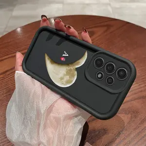 Stylish Moon Letter A Pattern Phone Case for Galaxy A01/A02S/A03/A03s/A05/A10s/A11/A12/A13/A14 5G/A15 4G/A20s/A21s/A22/A23/A30s/A31/A32/A34/A50/A51/A52/A52s 5G/A53 5G/A54 5G/A70/A71/A72/A73 5G/S20/S21/S22 5G/S22+ 5G/S22 Ultra 5G/S23/S23+