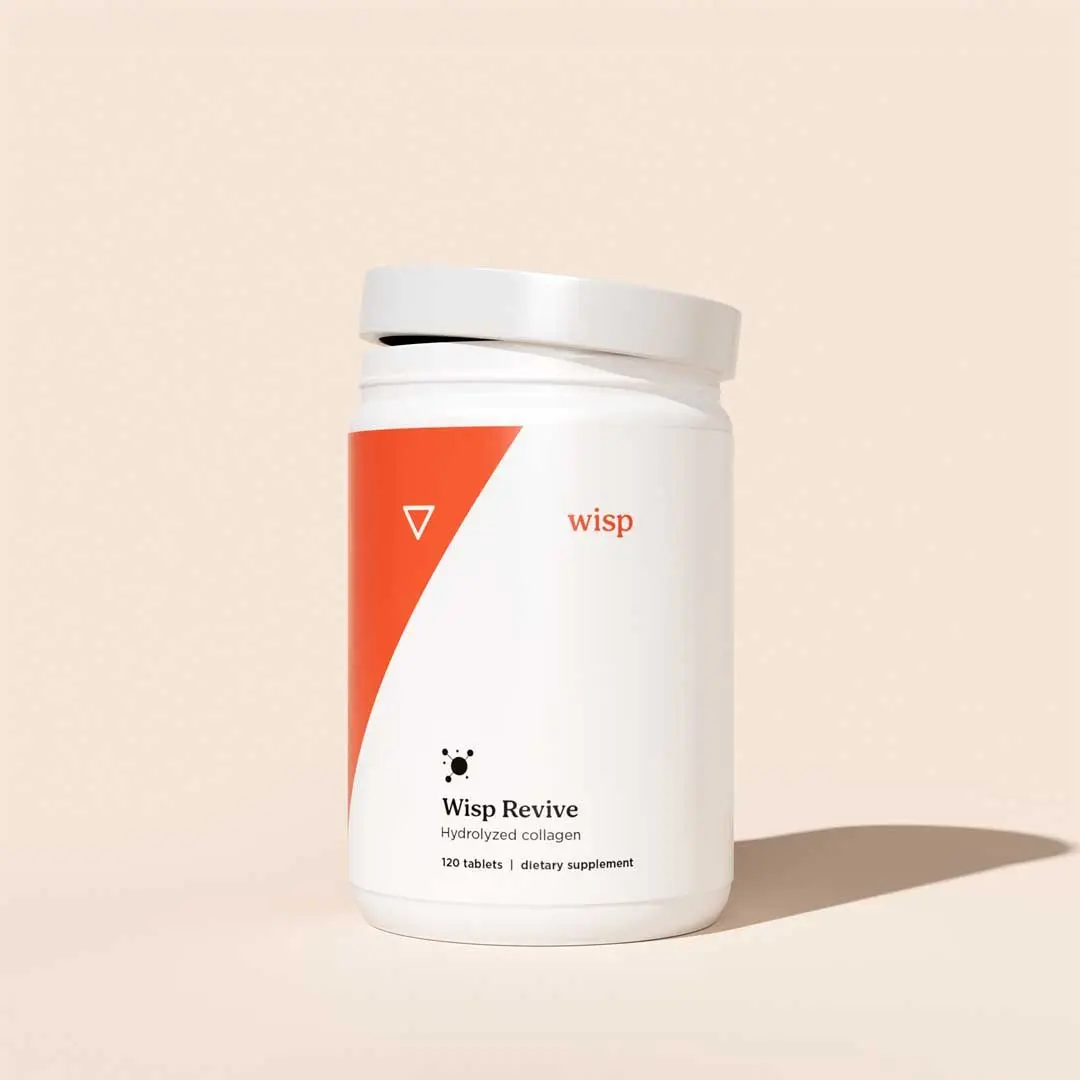 Wisp Revive Collagen Tablets | Collagen Tablets for Hair, Skin & Nails | Hydrolyzed Bovine Collagen + Vitamin C | Beauty & Joint Support Supplement | 30-Day Supply