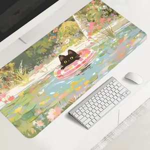 Cute Animal Cute CatExtra Large Mouse Pad, Gaming Desk Pad, 35x16-inch Computer Keyboard Mousepad, Non-Slip Rubber Base, Desk Accessories, Suitable for the office, home, school, Perfect Gift for family, colleagues and friends