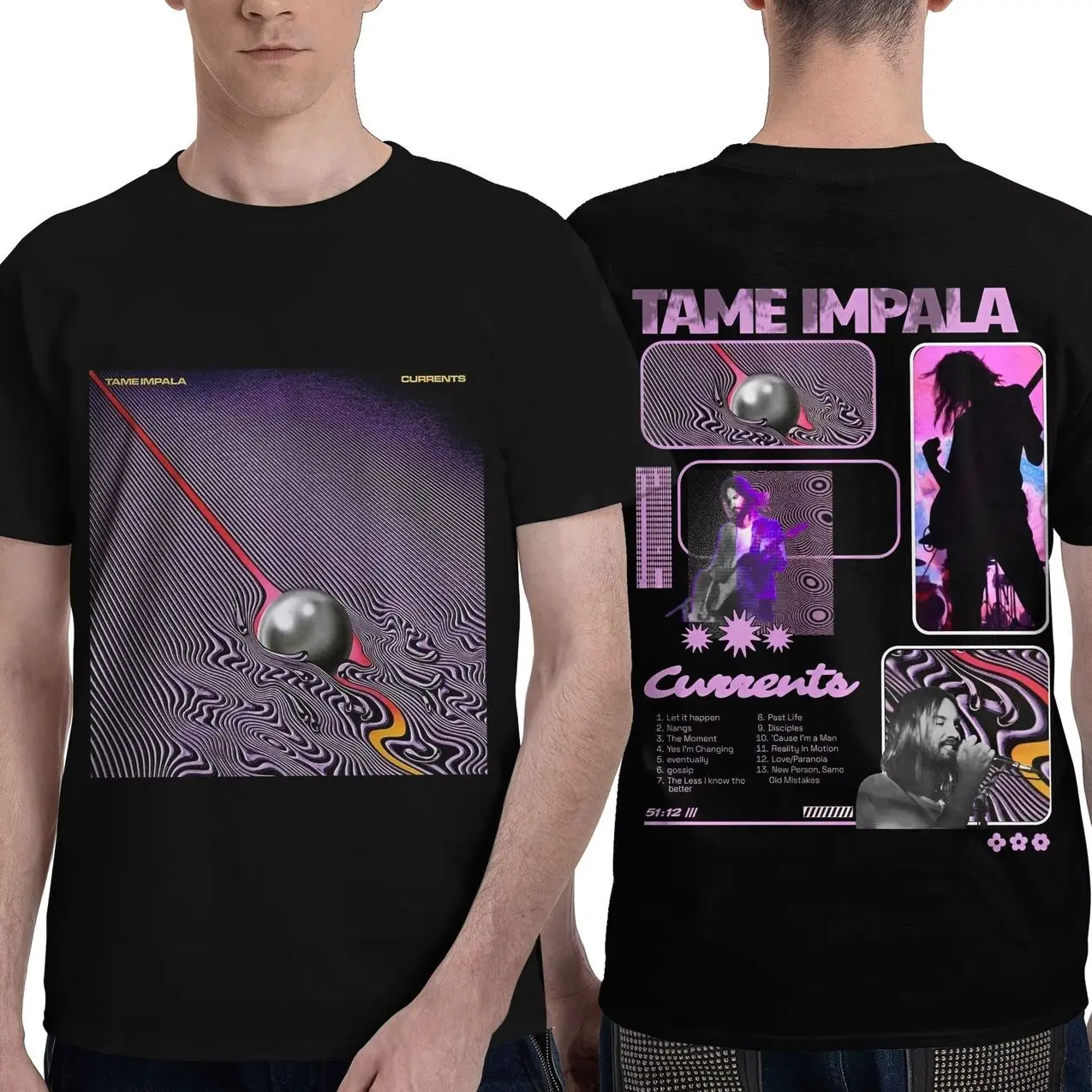 Tame Impala T Shirt Couple Y2K Retro Pure Cotton T-Shirts Beach O-Neck Trending Tees Casual Plus Size Tops Q