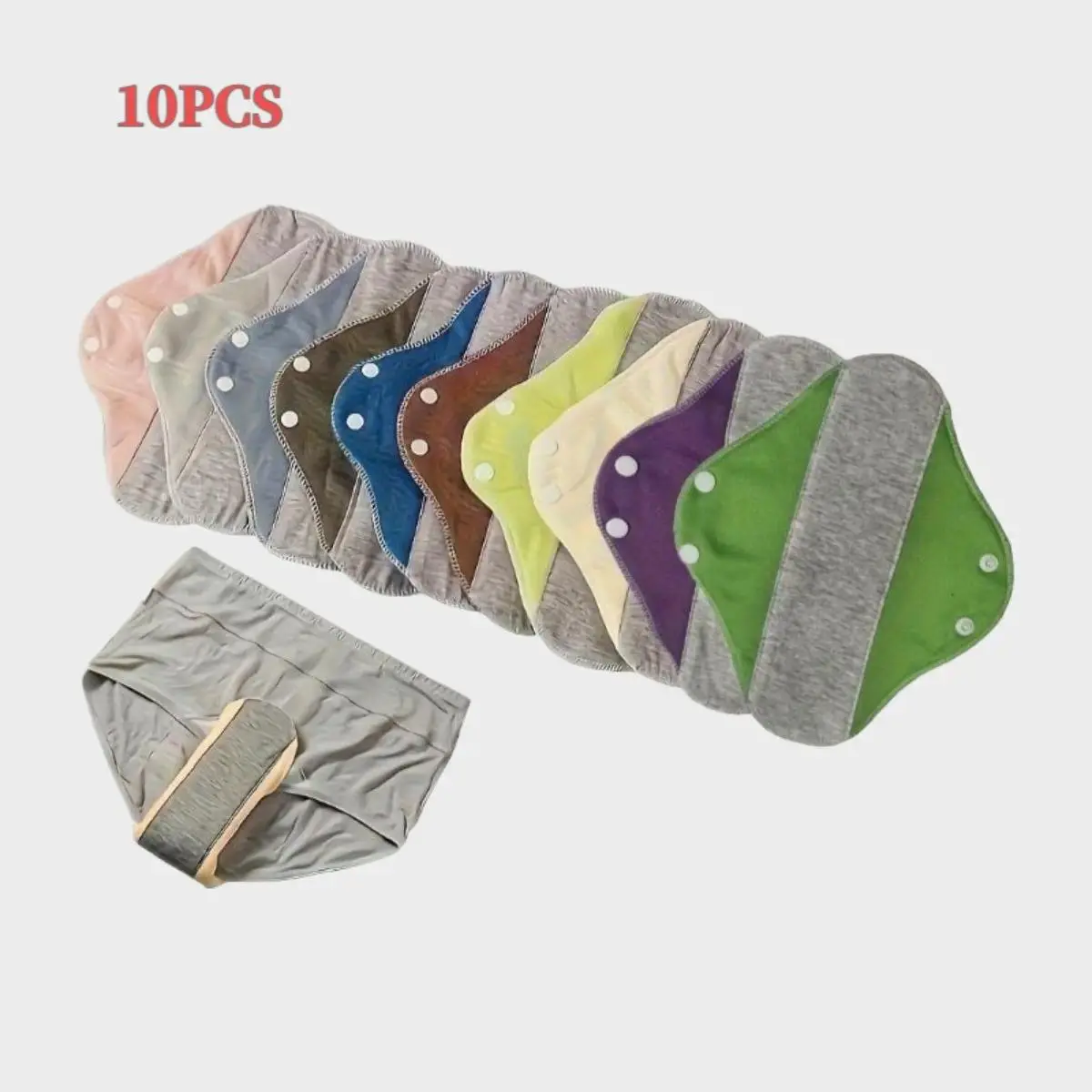 Reusable Leak-Proof Incontinence Pads Set (4/6/10 Pack) Washable Graphene-Blend Fabric Liners Soft & Absorbent Protection for Women & Seniors Eco-Friendly Daily Care for Home, Travel & Overnight Use