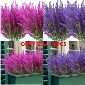 20 Bundles Artificial Greenery Stems, Mixed Fake Plastic Plants, Eucalyptus Rosemary Faux Magnolia, Artificial Lavender, Outdoor Indoor Garden Home Decor, Artificial Flowers