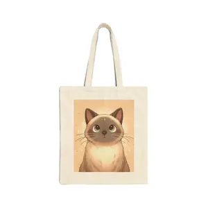 Opal - Siamese Cat Cotton Canvas Tote Bag