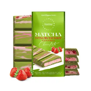 Authentic Dubai-Style Matcha Strawberry Cream Chocolate Bar – Imported from Turkey - Now Ships with Ice Pack