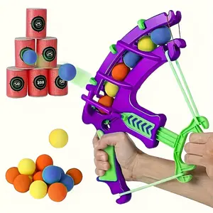 Shooting Game Toy with 6 Foam Balls and 6 Targets, Foam Bow and Arrow Set Toy, Indoor and Outdoor Toy Guns for Age 4, 5, 6, 7, 8, 9, 10+ Years Old Kids to Play Games