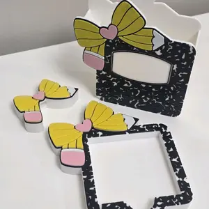 3D Printed Pencil Bow Design with Pen Stand Post-it Holder Straw Topper for Desk Organization