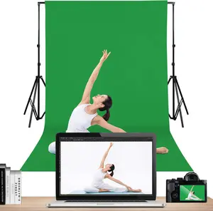Background Green Screen Photo Backdrop Chromakey Screen for Photo Video Studio Photography Backdrop(5x7ft, Green)