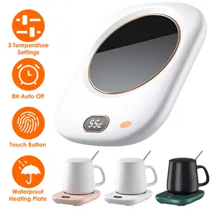 USB Electric Coffee Mug Warmer, 3 Temperature Settings Cup Heating Plate, Auto Shut Off Beverage Heater, Portable Tea Milk Drink Warmer for Home Office Desk Use