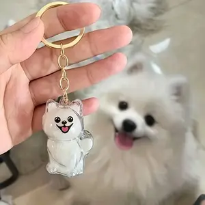 「Adorable Fur Keepsake」DIY Pet Keychain for Dog Cat Lovers - Clear Memorial Keyring to Hold Hair, Personalized Loss Pet Gift, Cute Puppy Kitten Accessories (Various styles)