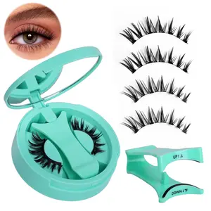 Reusable Glueless Magnetic Eyelash Set, Easy-To-Use Lash Extension Tool with Magnetic Tweezers, Dense False Eyelash Extensions, Solid Form, Magnetic Eyelash Kit, Reusable Magnetic Lashes, Reusable Magnetic Eyelashes