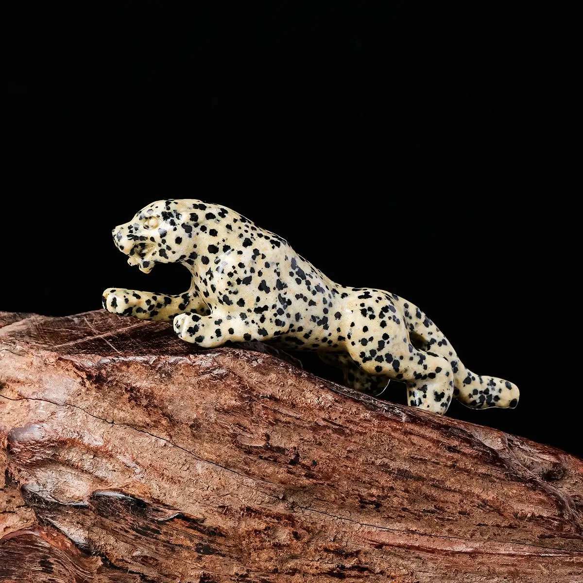 Natural Crystal Spotted Stone Leopard Cheetah Statue, Reiki Healing Crystal Animal Figurine Crafts, Home Decoration Ornament, Cute Animal Design, Decorative Figurines