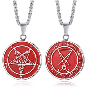 Stainless Steel Church of Satan Necklace for Men
