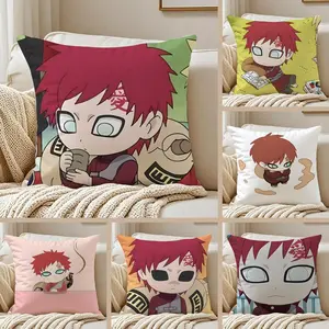 Hot Japanese anime G-Gaara Pillow Case Pillowcase Anti-dustmite Invisible zipper silky short plush Sofa cushion cover polyester microfiber standard queen king white bed home