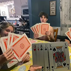 Giant Poker Cards Set, Card Deck, 4 Times Larger Than Standard Size, Perfect for Parties & Outdoor Fun, Party Game Cards, Tabletop Entertainment Games, Card Game Accessories