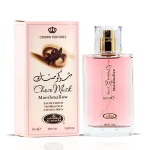 Al-Rehab Choco Musk Marshmallow Eau de Parfum 50ml Sweet Gourmand Fragrance for Women Strawberry Marshmallow Amber Vanilla Cocoa Musk Cozy Long Lasting Scent Travel Friendly Bottle