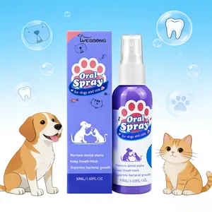 Cat and Dog Tooth Cleaning Spray - Removes Stains and Freshens Breath for Pet Oral Carelitter pellets, spray, litter tray, litter box, removal