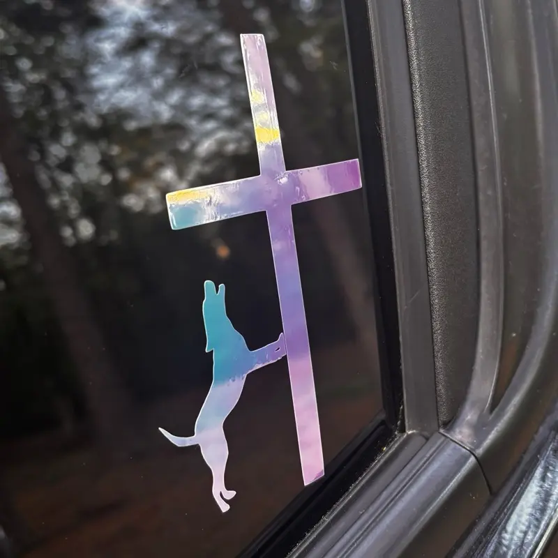 Hound at the cross decal