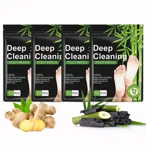 40PCS Deep Cleaning Foot Patches Ginger Bamboo Rosemary Charcoal for Stress Relief Better Sleep Wellness Therapy Natural Herbal Toxin Removal
