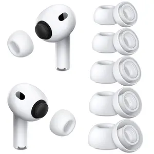 5 Pair for AirPods Pro 3 Ear Tips with Cleaning pen, Top-Injected Foam Silicone, Secure Fit, Superior Comfort, Enhanced Noise Cancellation, Excellent Sound Quality (XXS/XS/S/M/L)