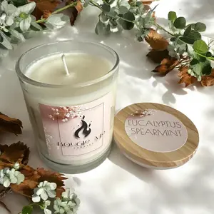 Eucalyptus Spearmint Candle - Handmade, Cozy Home, Relaxing Aromatherapy - 8oz - Ornaments, Decor