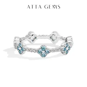 Classic Lab-Created Paraiba and Pink Zircon  Rings for Women 925 Sterling Silver Engagement Wedding Ring Fine Jewelry R262 SpringStatements